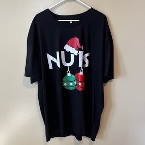 Black Graphic T-Shirt with Christmas Design size 4xl but fits like a 3xl